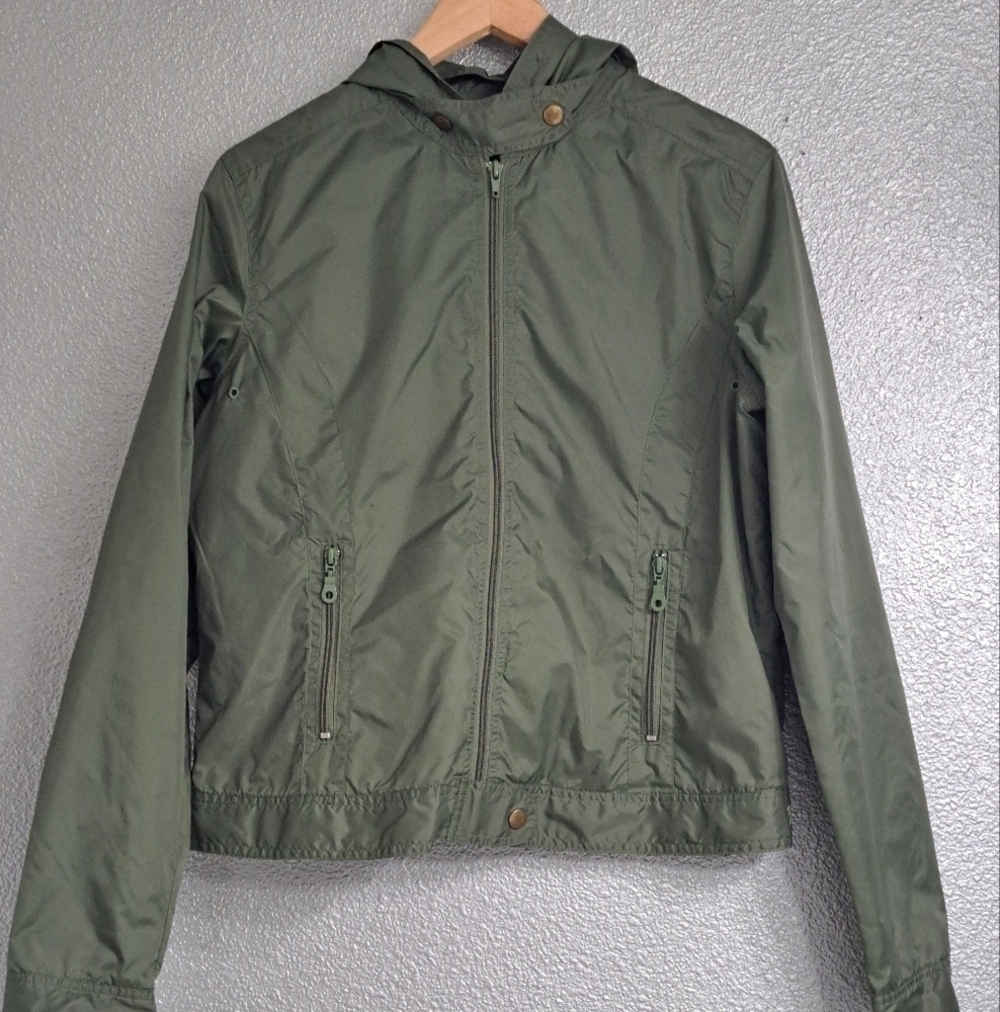 Hurley Olive Green Hooded Windbreaker   Size L